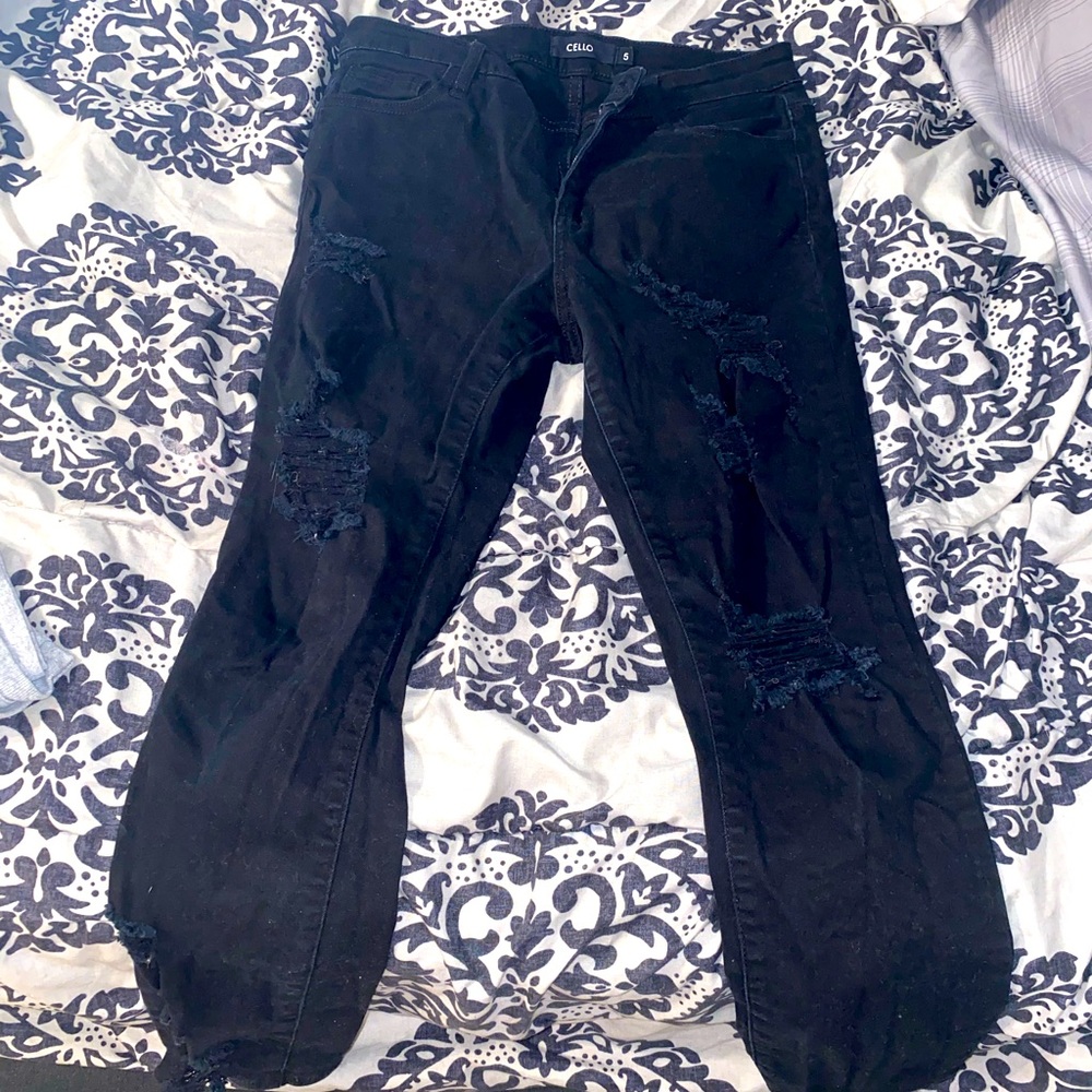 Black ripped jeans
